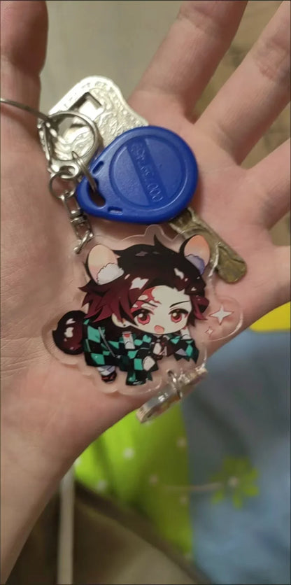 5pcs Demon Slayer Pendant Kimetsu No Yaiba Blade of Ghost Keychain Acrylic Bag Pendant Car Key Chain Gift Accessories gift