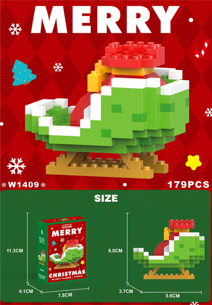 Christmas Gifts Micro Building Block Series Santa Claus Reindeer Puzzle Assembling Bricks Table Decoration Toys Children Kids