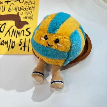 Soft Plush Cartoon Volleyball Toy, Fun Sports-Themed Keychain and Bag Decor