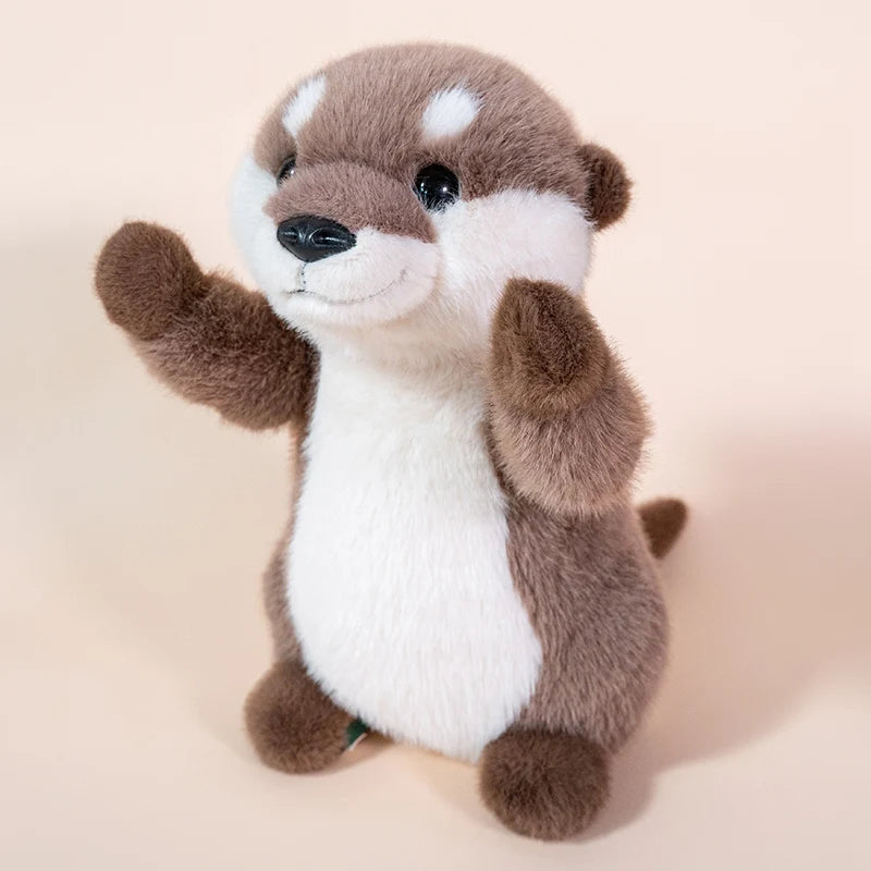 Hugging Otter Plush Toys Fluffy Cozy Magnetic Animal Doll Cute Well-behaved Baby Otter Doll Funny Children Toys Nice Gift