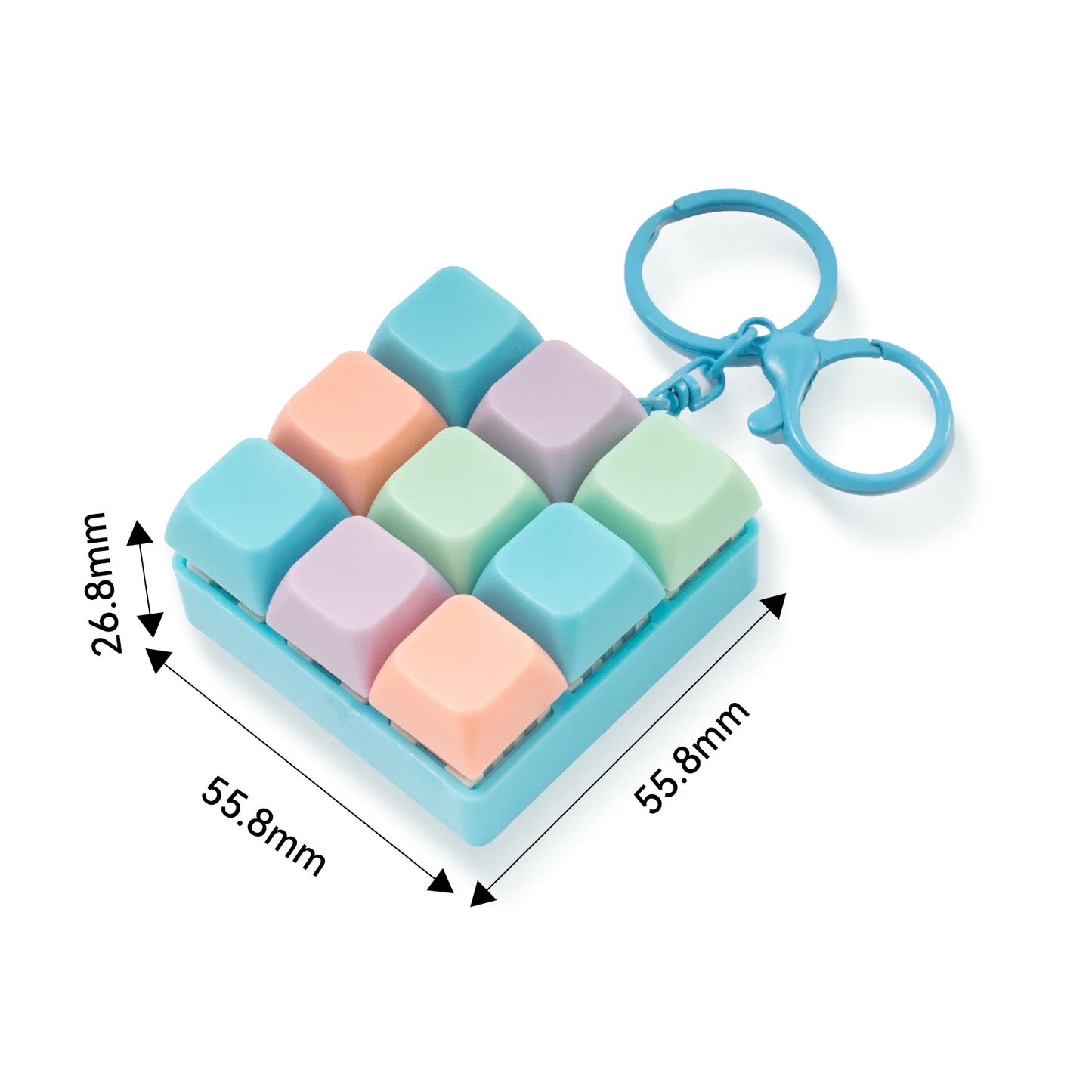 9 Keys Keyboard Fidget Keychain Antistress Keyboard Button Fingertip Key Cap Pendant Stress Relief Toys for Children Adults Gift