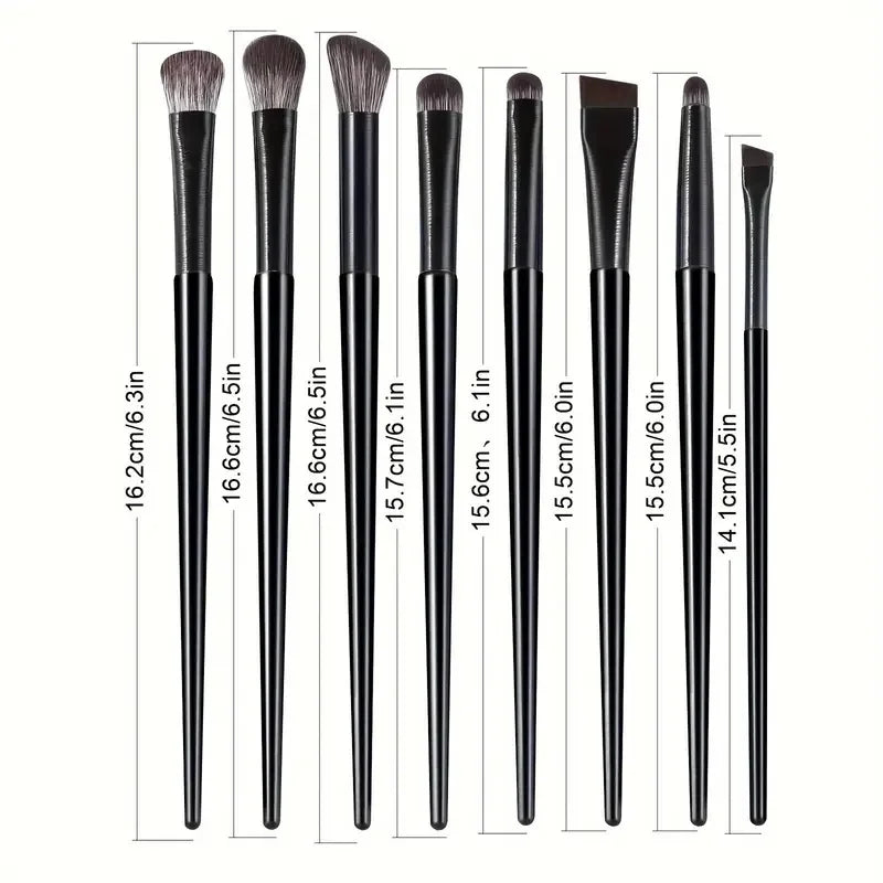 8-piece set of eye shadow makeup set brushes create perfect eye makeup, precise eye shadow, eyeliner pen, contour, soft bristles