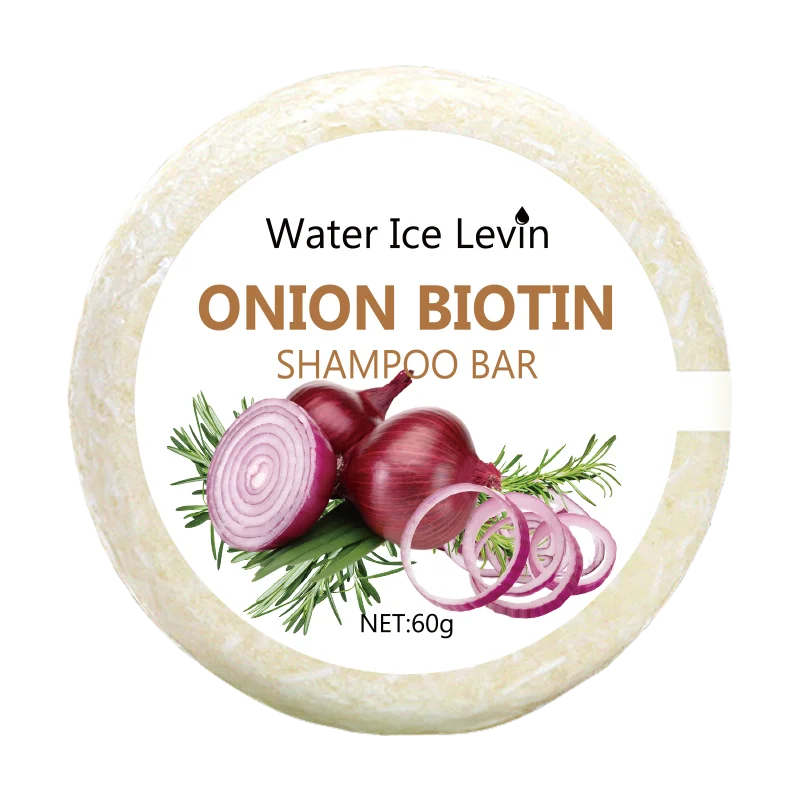 60g Onion Biotin Shampoo Bar for Scalp and Hair Care, Moisturizes and Smooths Hair, Rich in Onion Plant Extracts, Suitable for All Hair Types