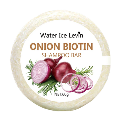 60g Onion Biotin Shampoo Bar for Scalp and Hair Care, Moisturizes and Smooths Hair, Rich in Onion Plant Extracts, Suitable for All Hair Types