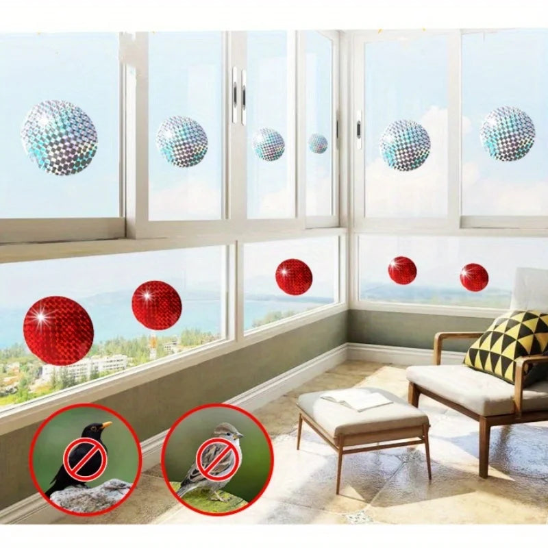 20 pcs Round Paste Type Bird Repellent Tape Reflective Anti Bird Scare Eflective Stick Tape Pigeon Farm Bird Chasing Tools