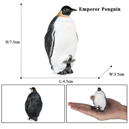 Oenux Arctic South Pole Animals Simulation Penguins Polar Bear Wolf Beluga Whale Action Figures Model Figurine PVC Kid Toy Gift