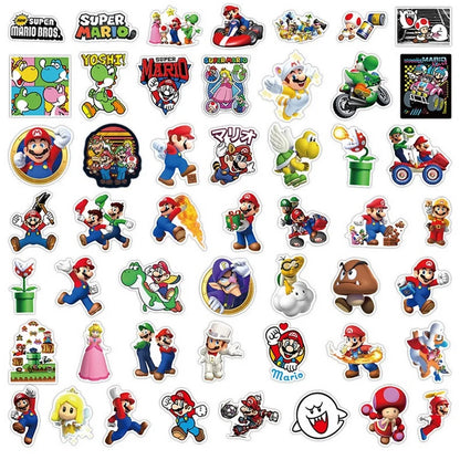 100pcs Super Mario Bros Stickers Luigi Yoshi Scrapbook Guitar Laptop Skateboard Waterproof Sticker Game Stickers Kids Gift Toy