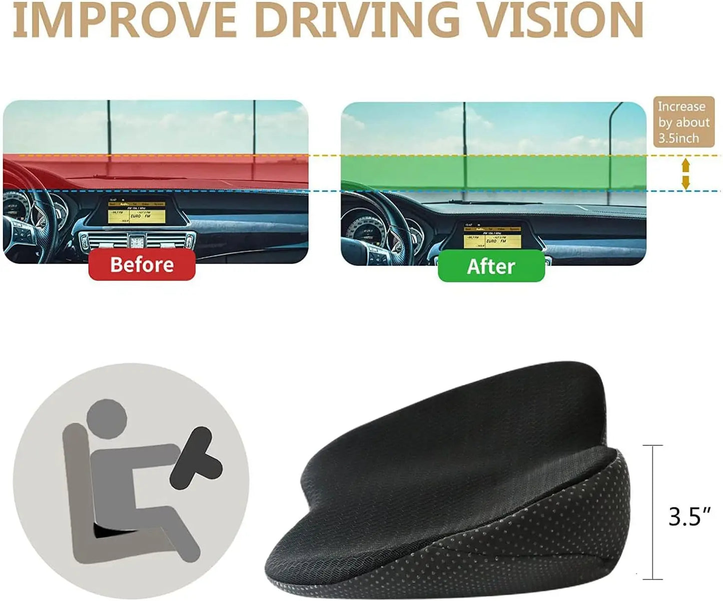 Multifunctional Car Seat Cushion Universal Memory Lumbar Pillow Support Driver Breathable Relief Comfort Chair Car Seat Pad