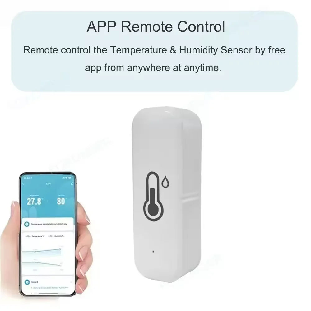 Zigbee Smart Temperature Humidity Sensor Indoor Hygrometer Controller Monitoring Work with Smart Speaker Alexa Google Home