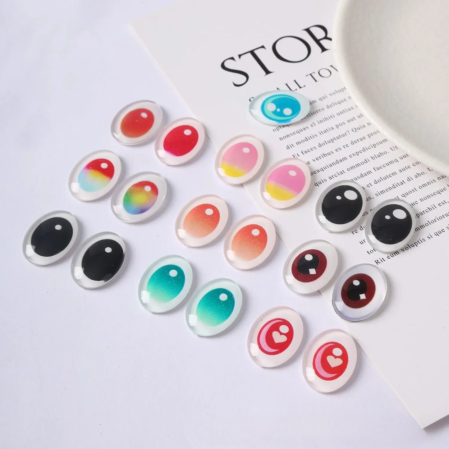 18pcs For Labubu Eye Accessories Simulation Glass Eye Patches Dolls Accessories
