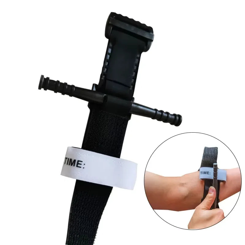 2PCS Tactical Medical Tourniquet for Outdoor Exploration Combat Application Red Tip Medical Emergency Belt Aid