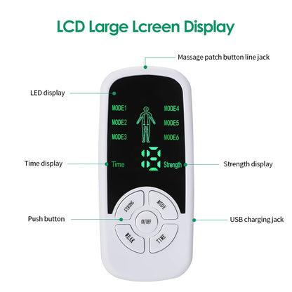 HOMEFISH Muscle Therapy Stimulator 6 Modes Tens Unit Machine Meridian Physiotherapy Pulse Abdominal Prostate Body Massager