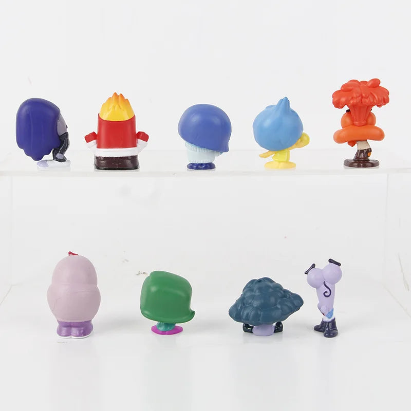 9 Pcs/Set New Inside Out 2 Action Figure Toy Sadness Joy Anger Disgust Fear Model Doll Cake Decorative Desk Ornament Kids Gift