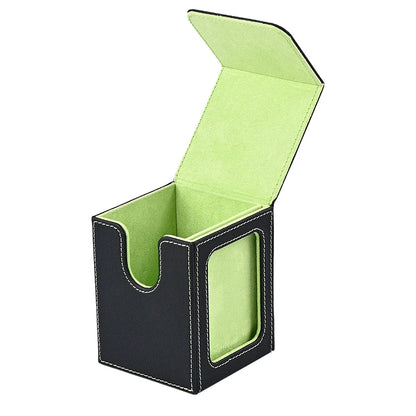Card deck box with display window, Hold 120 + Single sleeved cards,Magnetic closure, Suitable for CCG Cards, Magic Game Cards