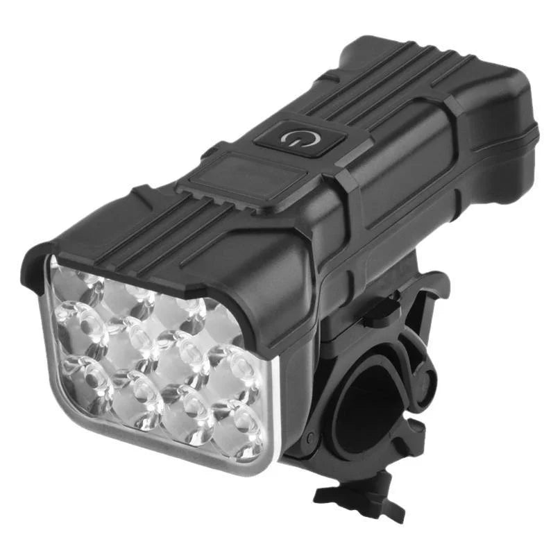 12 LED Bicycle Front Light Rechargeable Bike Light with Horn MTB Bicycle Head Lights Cycling Bike Safety Lamp for Night Riding