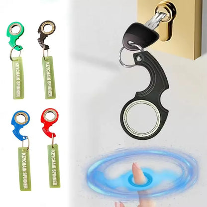 Rotate Fidget Spinner Keychain Metal Idget Toy Kid Stress Relief Spinner Keyring Fidget Ring Relieve Anxiety Boredom Party Gift