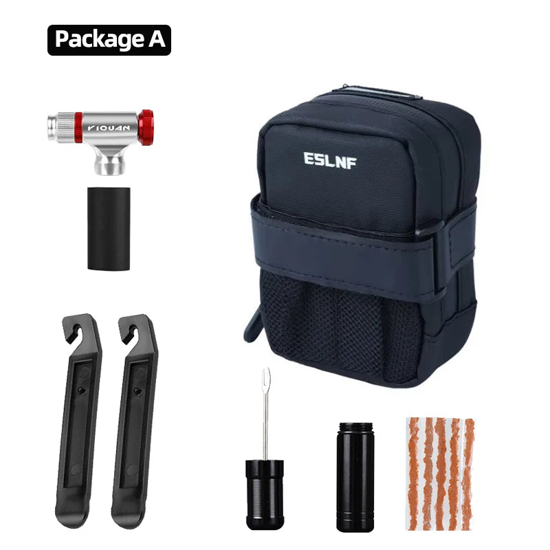 ESLNF Bike Saddle Bag Rainproof Mountain Road Bicycle Tail Bag Bike Under Seat Pack Cycling Tools Bag