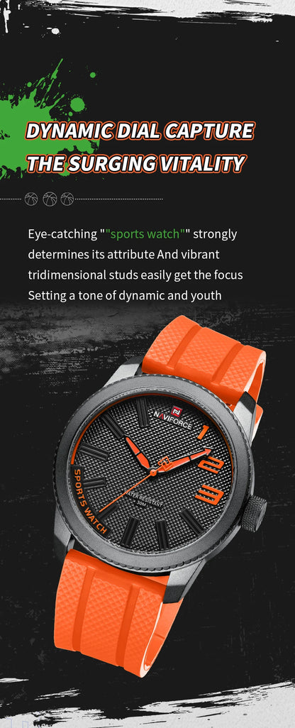 NAVIFORCE Top Luxury Brand Quartz Watch Men Silicone Strap Military Watches 30ATM Waterproof Wristwatch Relogio Masculino 2022