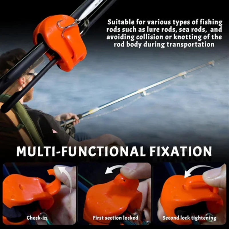 2pcs Fishing Rod Holder Fixer Clip Straps Fishing Pole Holder Compact Design Fishing Rod Fixer Wall Mounted Fishing Rod Holder