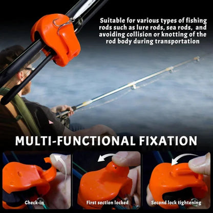 2pcs Fishing Rod Holder Fixer Clip Straps Fishing Pole Holder Compact Design Fishing Rod Fixer Wall Mounted Fishing Rod Holder