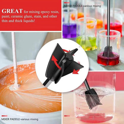 Epoxy Mixer Paint Drill Attachment Paddle Consistency Liquids Resin Head Stirrer Mixer Paint Resin Attachment With Drill Chuck