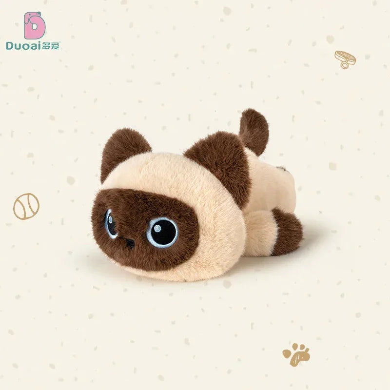 Soft Cartoon Cat Plush Toys Cute Animals Siamese Kitten Lovely Stuffed Doll Pendant Key Chain Birthyday Xmas Gift For Girl Boy