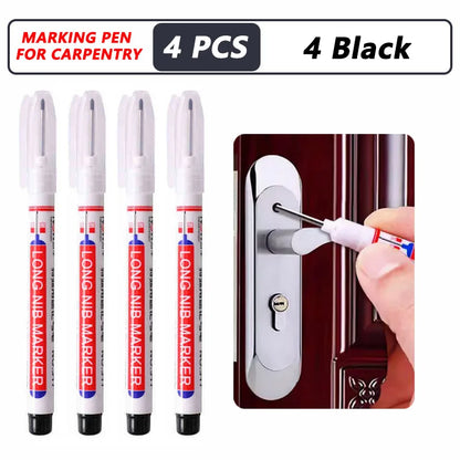 1-40PCS 20mm Deep Hole Long Nib Head Markers For Metal Perforating Pen Waterproof Bathroom Woodworking Decoration Multi-Purpose