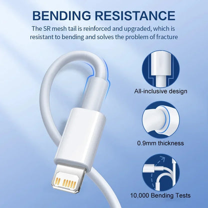 PD 30W USB Cable For Apple iPhone 15 14 13 12 11 Pro Max 7 8 Plus XS X XR Fast Charging USB C Cable Charge Date Wire Accessories