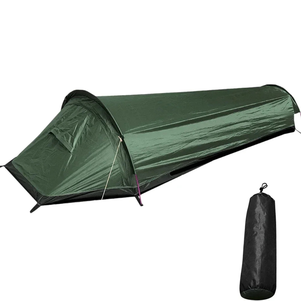 Single‑Person Camping Tent, Ultra‑Lightweight Compact Sleeping Bag, Large‑Capacity Waterproof Backpack, Tent Cover