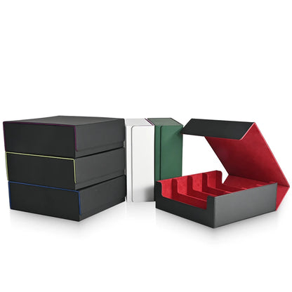 Trading Card Storage Box, Holds 3000+ Cards, Magnetic PU Leather Card box, fits for Magic,TCG Card, sports Cards