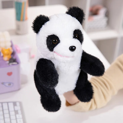 Cartoon Animal Hand Puppet Parent-child Game Doll Husky Fox Bear Dog Pig Tiger Lion  Appease Toys Birthday Gifts For Children ﻿