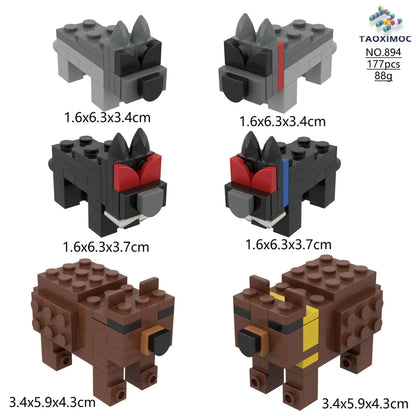 99 Nights in the Forest Toy Owl Goat Deer Monster Building Block Set Model Assembly Building Blocks Halloween Decoration Gift