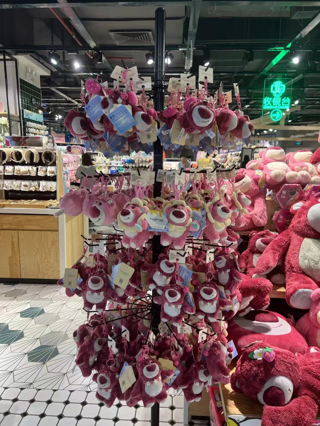 Genuine Disney Stitch Lotso Plush Toys Keychain Pendant Accessories Cute Cartoon Stuffed Doll Key Ring Toys Key Chain Gift
