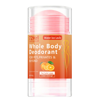 Full-Body Deodorant Stick, 45g - Aluminum-Free, Long-Lasting Freshness, Gentle Moisturizing with Orange Extract, Suitable for Both Men and Women, Portable for Daily Use and Travel