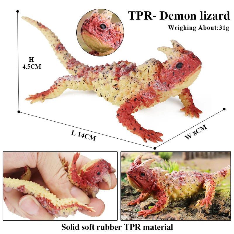 Oenux Insect Animal Wild Reptile Model Soft TPR Mantis Lizard Chameleon Housefly Gekko Action Figures Halloween Trick Kid Toy