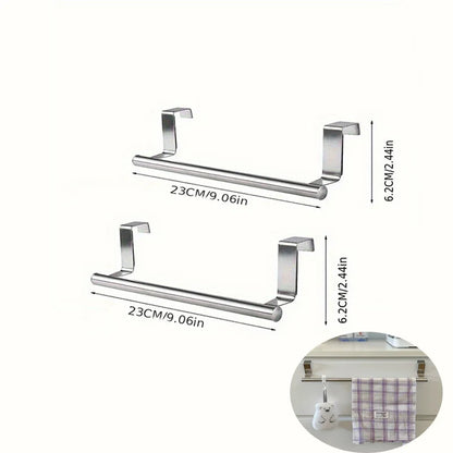 Towel Rack Over Door Towel Bar Hanging Holder Stainless Steel Bathroom Kitchen Cabinet Towel Rag Rack Towel Hanger