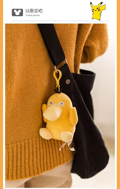 Anime Pokemon Pikachu Mew Psyduck Squirtle Bulbasaur Kawaii Stuffed Plush Toys School Bag Backpack Pendant Doll Keychain Gift