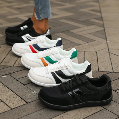 Women's Wide Toe Shoes Sneakers Barefoot Casual Wide Last Fashionable Canvas Black Flat Board Shoes Breathable Mesh Men's Shoes
