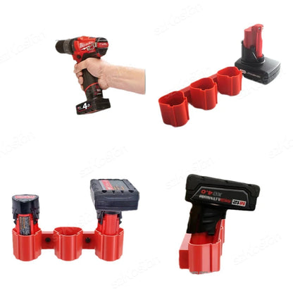 Battery Holder Tool Storage Fixed Bracket Installation Base Display Rack Buckle for Makita/Milwaukee/Bosch 10.8/12V Battery