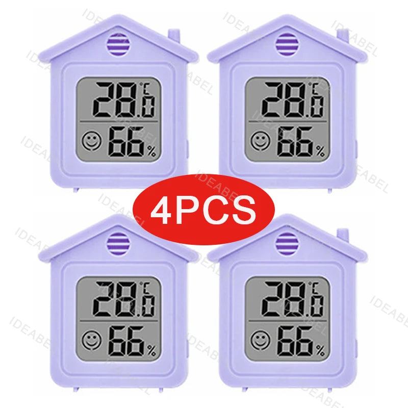 4pcs Mini LCD Hygrometer Thermometer Indoor Household New Digital Temperature Humidity Meter Digital Display Wall Mounted Sensor