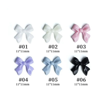 30pcs Kawaii Mini Bow 3D Cute Nail Art Decorations Matte Butterfly Nails Charms Designs DIY Resin Nail Accessories