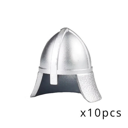 Viking Pirate Age Bullhorn Hat Medieval Knight Roman Warrior Soldier Helmet Action Figures Building Blocks Toys For Children