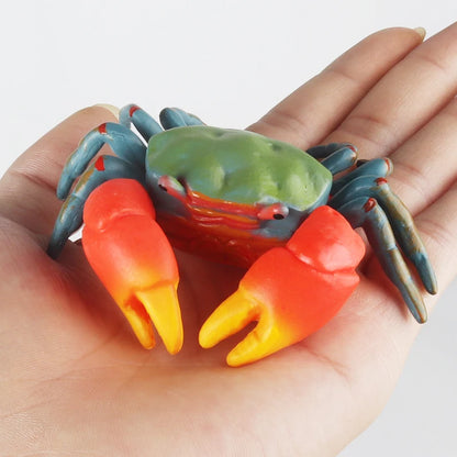 Oenux Simulation Ocean Sea Life Animals Model Lovely Crab Action Figures Toy Cake Toppers Collection Jouet Kids Education Gift
