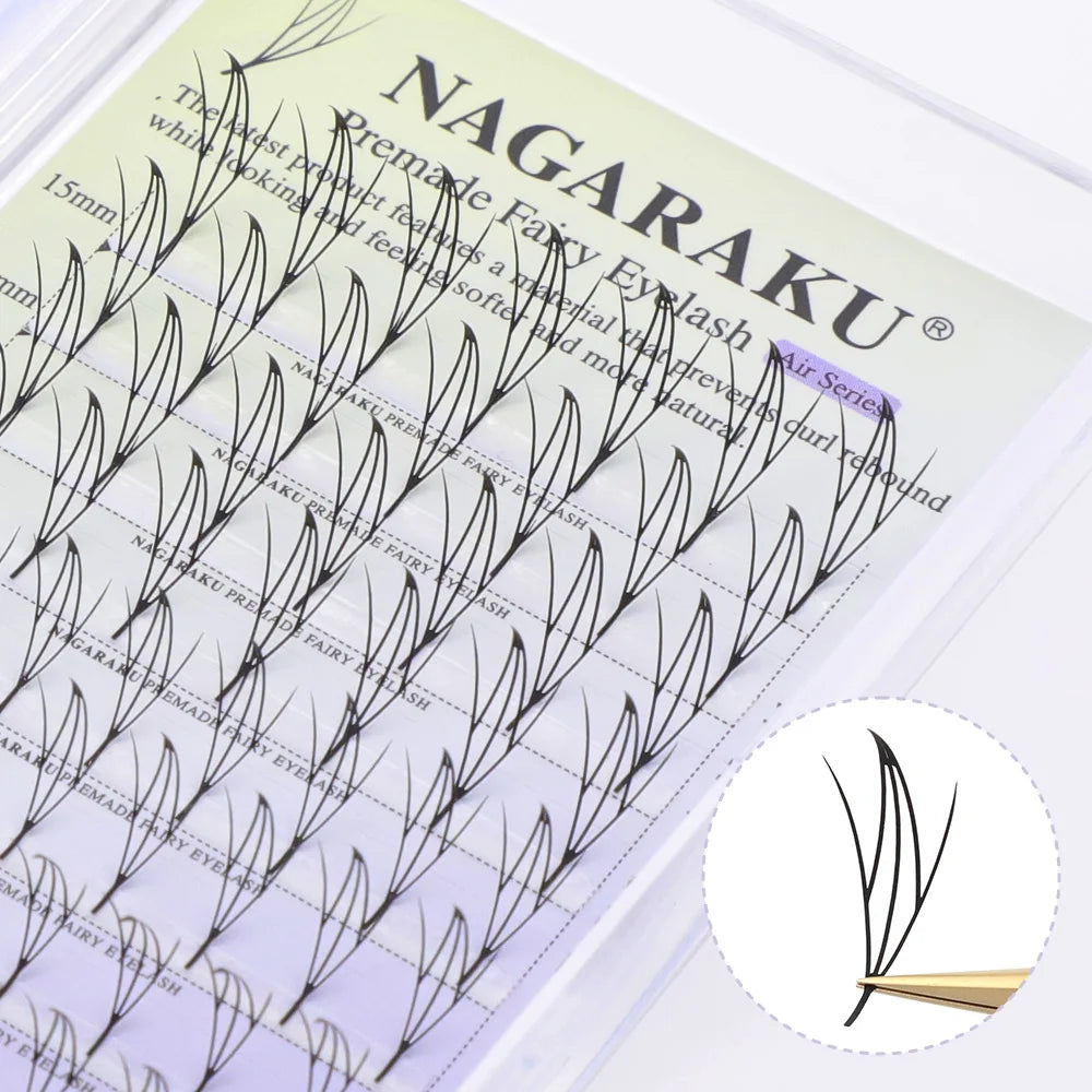NAGARAKU Premade Spire Eyelash Manga Wing Eyelashes Anime Light Plume Fluttering Eyelash Extensions Comic Spike Wet Set Lashes