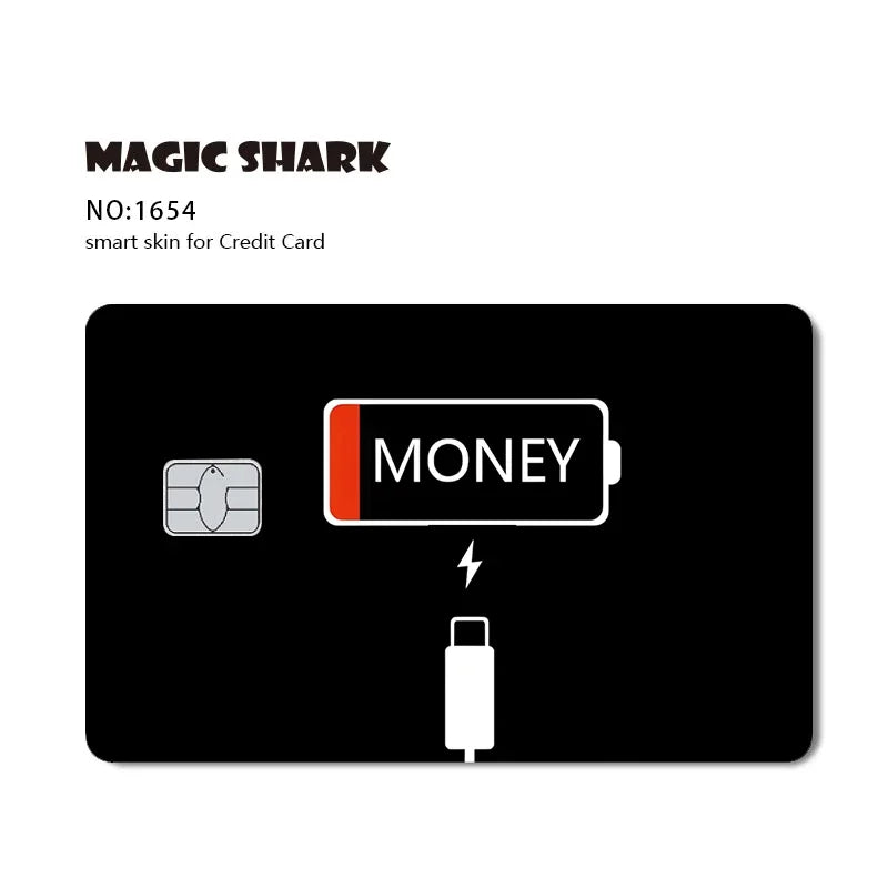 2025 New Magic Shark Anime Money Charge 404 Error ID Game Machine Film Skin Sticker for Debit Bank Credit Card