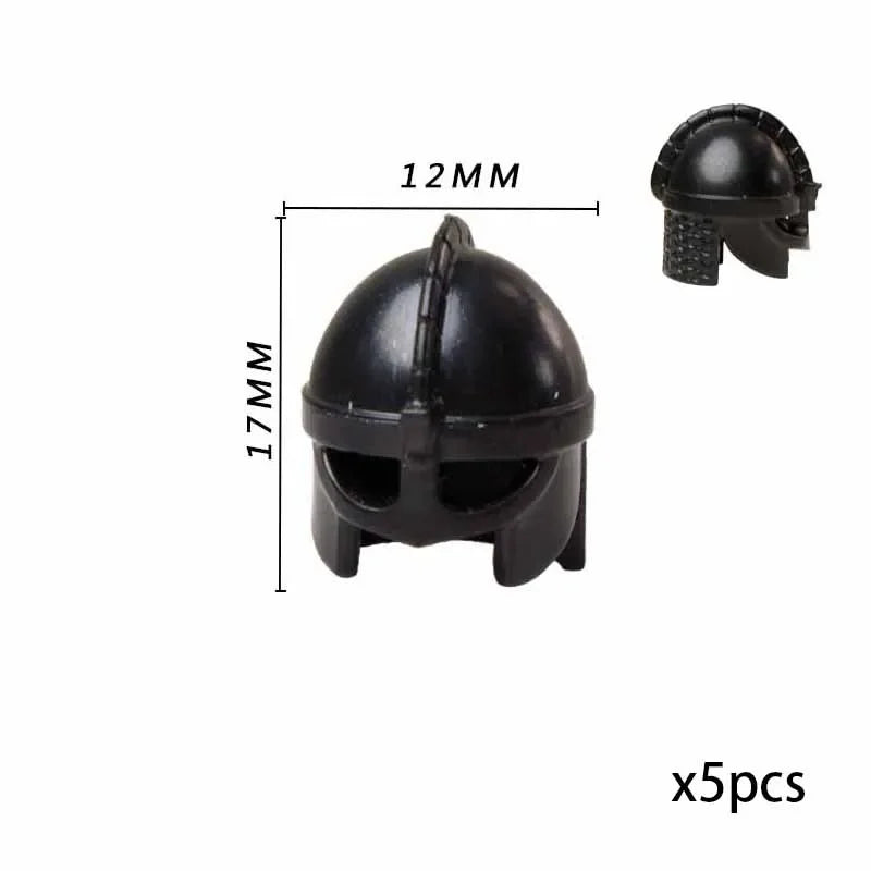 Viking Pirate Age Bullhorn Hat Medieval Knight Roman Warrior Soldier Helmet Action Figures Building Blocks Toys For Children