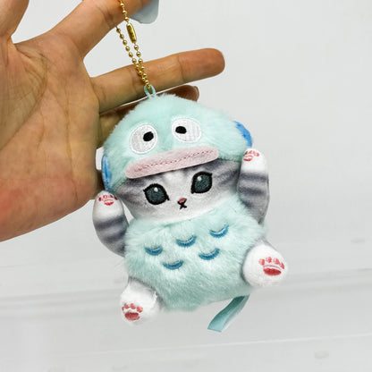 Anime Shark Cat Co Branded Cross-dress Kuromi Hello Kitty Cinnamoroll Plush Toys Collect Decoration Pendant Gift
