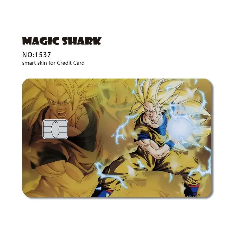 100% New Anime Goku Vegeta Super Saiyan 3M Front Film Skin Sticker Cover for Debit Credit Card