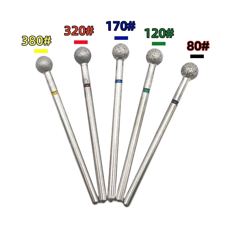 5PCS Diamond Nail Drill Bit Set of Milling Cutters for Manicure Diamond Bit Cuticle Remove Nail Bits for Electric Drill Machine