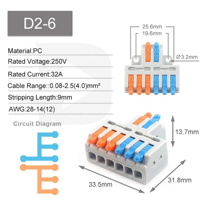 5PCS Fast Wire Connector Push-in Electrical Terminal Block Universal Splicing Wiring Cable Connectors For Cable Connection SPL ﻿